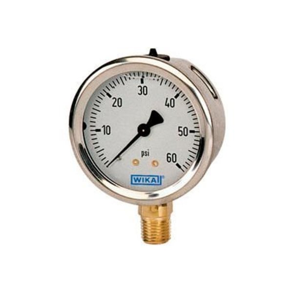 Wika Instrument 2.5" Type 213.53 2,000PSI/BAR Gauge - 1/4" NPT LM Stainless Steel 9692091